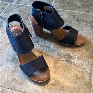 Toms Black and Brown Heels with Contemporary Design